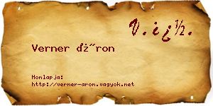Verner Áron névjegykártya